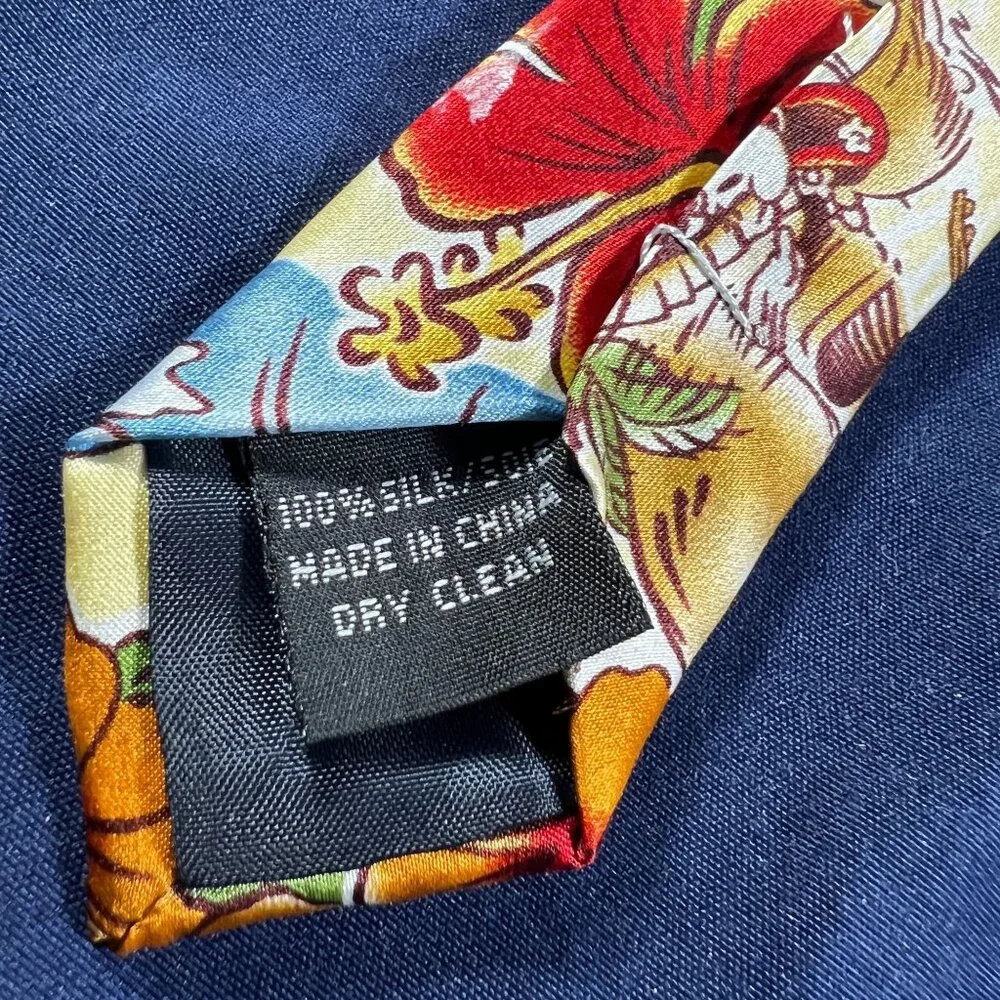 Disney Parks Hawaiian-Themed Mickey Mouse & Friends 100% Silk Tie - Picture 5 of 5